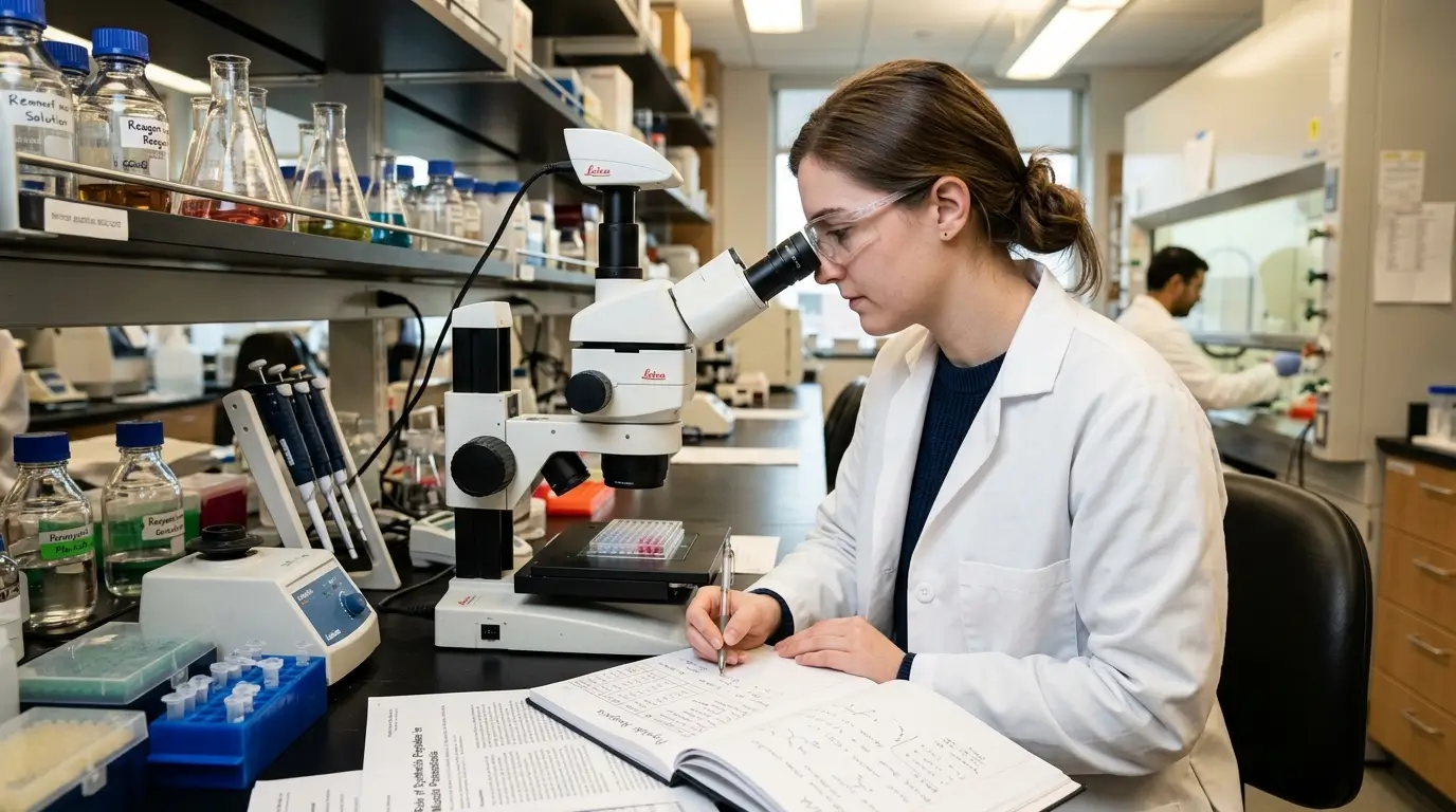 A digital illustration depicting scientists discussing peptides for bodybuilding research in a laboratory setting, showcasing research materials and equipment. A digital illustration depicting scientists discussing peptides for bodybuilding research in a laboratory setting, showcasing research materials and equipment.