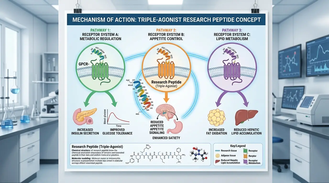 what is retatrutide illustrated as a triple-agonist research peptide