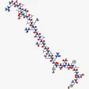 Chemical structure of CJC-1295 No DAC shown as a peptide diagram with color-coded atomic markers on a light gray background